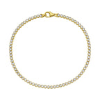 14K Two Tone Gold Diamon Oro Tennis Bracelet (2.40 mm)