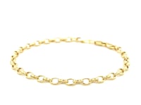 14k Yellow Gold Oval Rolo Bracelet (3.20 mm)