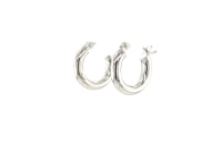 Sterling Silver Polished Hoop Style Earrings with Rhodium Plating (3x15mm)