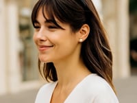 14k Yellow Gold Freshwater Cultured White Pearl Stud Earrings (7mm)