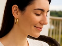 14k Yellow Gold Polished Hoop Earrings (4x30 mm)