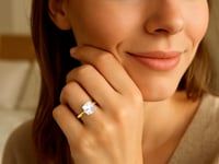 5 Carat Cushion Lab Grown IGI G/VS1 Diamond Solitaire Ring in 14K Yellow Gold