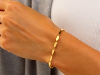 14K Yellow Gold Flat Pebble Link Bracelet (2.50 mm)