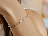 14k White Gold Wire Paperclip Bracelet (2.70 mm)