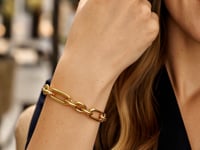 14k Yellow Gold Italian Alternating Paperclip Oval Links Bracelet (9.30 mm)