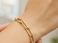 Long Domed Paperclip Bracelet in 14K Yellow Gold (4.80 mm)