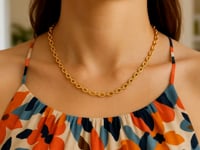 14K Yellow Gold Charm Link Cable Chain Necklace (3.30 mm)