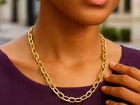 14k Yellow Gold Cable Chain Style Polished Necklace