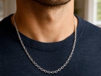 14k White Gold Diamond Cut Cable Link Chain (3.70 mm)