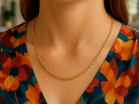 14k Yellow Gold Round Cable Link Chain (2.6 mm)