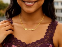 14k Yellow Gold Chain Necklace with Horizontal Arrow Pendant