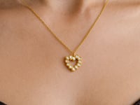 14K Yellow Gold Petite Diamond Heart Necklace