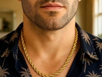 14k Yellow Gold Solid Diamond Cut Rope Chain (7.00 mm)