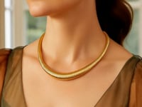 14K Yellow Gold Graduated Tubogas Necklace