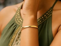 Two Tone Minimalist Bangle in 14K Yellow Gold (4.10 mm)