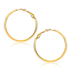 14K Yellow Gold Flat Hoop Earrings (1 1/4 inch Diameter)