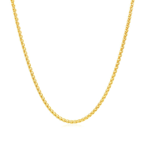14k Yellow Gold Round Wheat Chain (1.5 mm)