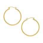 14k Yellow Gold Polished Hoop Earrings (1.5x40mm)