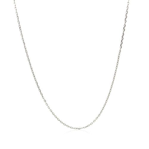 14k White Diamond Cut Cable Link Chain (0.87 mm)