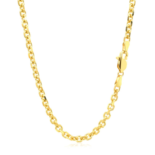 14k Yellow Gold Diamond Cut Cable Link Chain (3.70 mm)