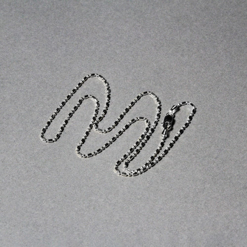 14k White Gold Diamond-Cut Alternating Bead Chain (1.10 mm)