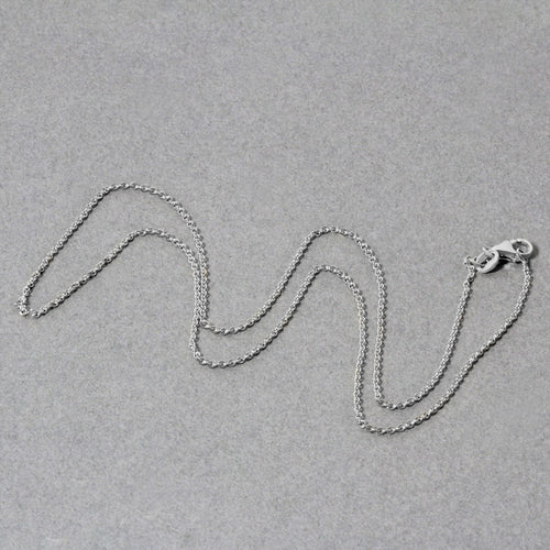 14k White Gold Oval Cable Link Chain (1.20 mm)