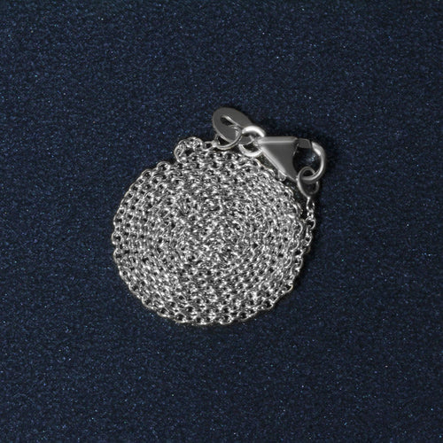 14k White Gold Oval Cable Link Chain (1.20 mm)