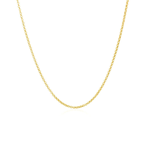14k Yellow Gold Diamond Cut Rolo Chain (1.10 mm)