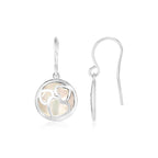 Sterling Silver Multiple Hearts Cutout Earrings with Mother of Pearl