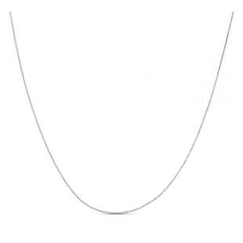 Double Extendable Diamond Cut Cable Chain in White Gold (0.87 mm)