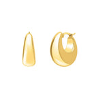 14k Yellow Gold Large Tapered Hoop Earrings(20x20mm)