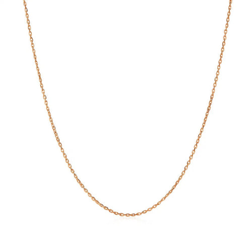 14k Pink Gold Diamond Cut Cable Link Chain (0.87 mm)