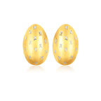 14K Yellow Gold Sparkle Kiss Diamond-cut Oval Stud Earrings