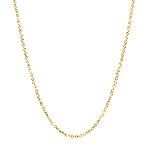 14k Yellow Gold Round Cable Link Chain (1.5 mm)