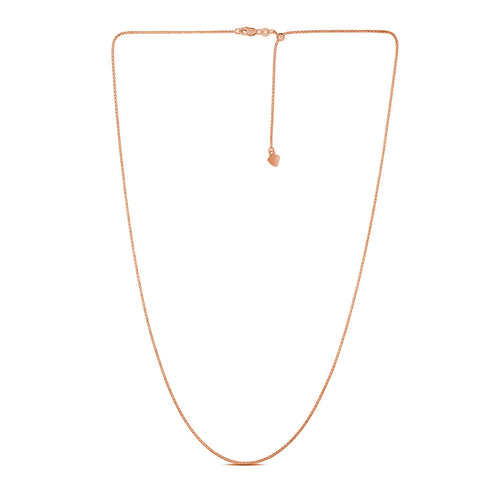 14k Rose Gold Adjustable Popcorn Chain (1.30 mm)