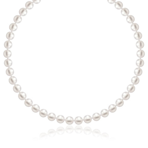14k Yellow Gold Necklace with White Freshwater Cultured Pearls (6.0mm to 6.5mm)