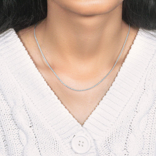 14k White Gold Round Wheat Chain (1.5 mm)