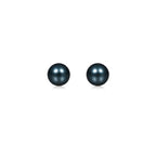 14k Yellow Gold Cultured Black Pearl Stud Earrings (7mm)