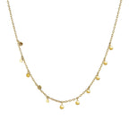 Choker Necklace with Hammered Beads in 14k Yellow Gold