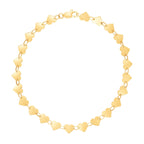 14k Yellow Gold 7 inch Mirrored Heart Chain Bracelet (5.00 mm)