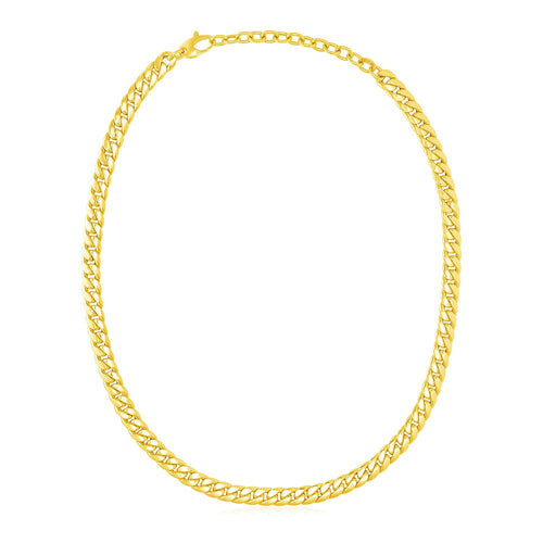 14k Yellow Gold Cuban Chain Choker Necklace