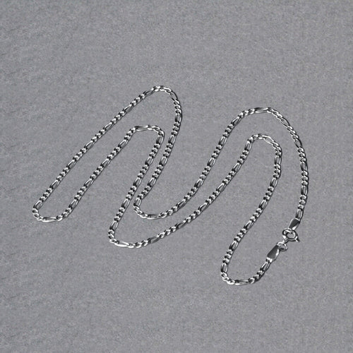 14k White Gold Solid Figaro Chain (1.90 mm)