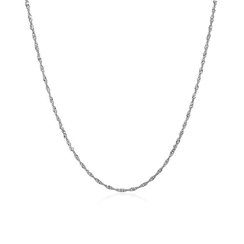 14k White Gold Singapore Chain (1.10 mm)