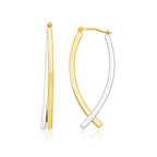 14k Two-Tone Gold Double Row Fancy Drop Earrings
