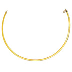 14K Yellow Gold And Silver Reversible Omega Chain Necklace (4.00 mm)