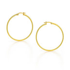 14k Yellow Gold Polished Hoop Earrings (3x25mm)
