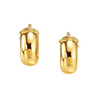 14k Yellow Gold Wide Small Hoop Earrings with Snap Lock