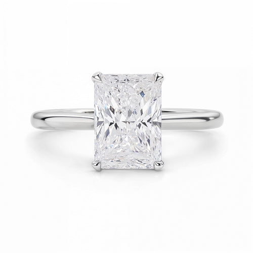 3 Carat Radiant Lab Grown IGI G/VS1 Diamond Solitaire Ring in 10K White Gold
