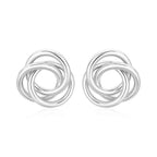 Polished Open Love Knot Earrings in Sterling Silver