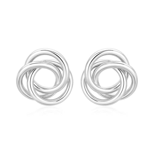 Polished Open Love Knot Earrings in Sterling Silver